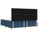 Box spring seng med madras med hovedgærde Blå 200 x 200 cm Stof