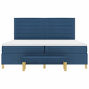 Box spring seng med madras med hovedgærde Blå 200 x 200 cm Stof