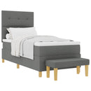 Box spring seng med hovedgærde Mørkegrå 200 x 80 cm Stof