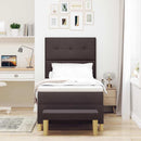 Box spring seng med hovedgærde Mørkebrun 200 x 80 cm Stof