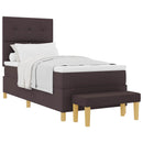 Box spring seng med hovedgærde Mørkebrun 200 x 80 cm Stof