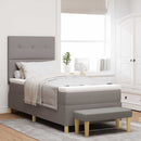 Box spring seng med pude Gråbrun 200 x 80 cm Stof