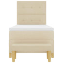 Box spring seng med pude med hovedgærde Creme 200 x 80 cm Stof