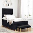 Box spring seng med hovedgærde Sort 190 x 90 cm Stof