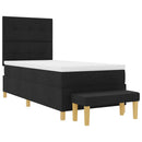 Box spring seng med hovedgærde Sort 190 x 90 cm Stof