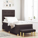 Box spring seng med hovedgærde Mørkebrun 190 x 90 cm Stof