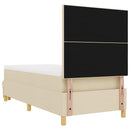Box spring seng med hovedgærde Creme 190 x 90 cm Stof