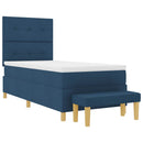 Box spring seng med hovedgærde Blå 190 x 90 cm Stof