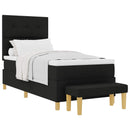 Box spring seng med hovedgærde Sort 200 x 90 cm Stof