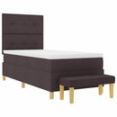 Box spring seng med hovedgærde Mørkebrun 200 x 90 cm Stof