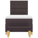 Box spring seng med hovedgærde Mørkebrun 200 x 90 cm Stof