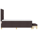 Box spring seng med hovedgærde Mørkebrun 200 x 90 cm Stof