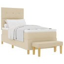 Box spring seng med hovedgærde Creme 200 x 90 cm Stof