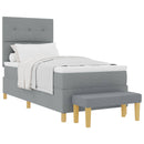 Box spring seng med hovedgærde Lysegrå 200 x 100 cm Stof