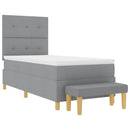 Box spring seng med hovedgærde Lysegrå 200 x 100 cm Stof