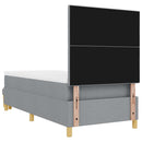Box spring seng med hovedgærde Lysegrå 200 x 100 cm Stof