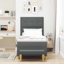 Box spring seng med hovedgærde Mørkegrå 200 x 100 cm Stof