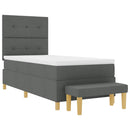 Box spring seng med hovedgærde Mørkegrå 200 x 100 cm Stof