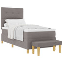 Box spring seng med pude Gråbrun 200 x 100 cm Stof