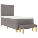 Box spring seng med pude Gråbrun 200 x 100 cm Stof