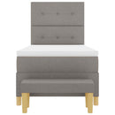 Box spring seng med pude Gråbrun 200 x 100 cm Stof