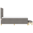 Box spring seng med pude Gråbrun 200 x 100 cm Stof