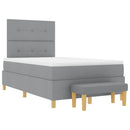 Box spring seng med hovedgærde Lysegrå 190 x 120 cm Stof