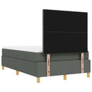 Box spring seng med hovedgærde Mørkegrå 190 x 120 cm Stof