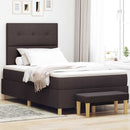Box spring seng med hovedgærde Mørk Brun 190 x 120 cm Stof