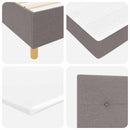 Box spring seng med hovedgærde Gråbrun 190 x 120 cm Stof