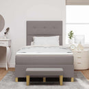 Box spring seng med hovedgærde Gråbrun 190 x 120 cm Stof