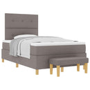 Box spring seng med hovedgærde Gråbrun 190 x 120 cm Stof