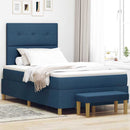 Box spring seng med hovedgærde Blå 190 x 120 cm Stof