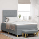 Box spring seng med hovedgærde Lysegrå 120 x 200 cm Stof