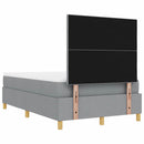 Box spring seng med hovedgærde Lysegrå 120 x 200 cm Stof