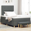 Box spring seng med hovedgærde Mørkegrå 200 x 120 cm Stof