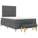 Box spring seng med hovedgærde Mørkegrå 200 x 120 cm Stof