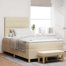 Box spring seng med hovedgærde Creme 200 x 120 cm Stof