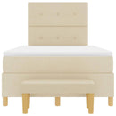 Box spring seng med hovedgærde Creme 200 x 120 cm Stof