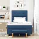 Box spring seng med hovedgærde Blå 200 x 120 cm Stof