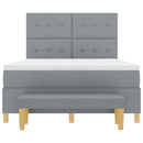 Box spring seng med hovedgærde Lysegrå 190 x 140 cm Stof