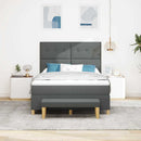 Box spring seng med hovedgærde Mørkegrå 190 x 140 cm Stof