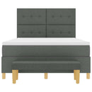 Box spring seng med hovedgærde Mørkegrå 190 x 140 cm Stof