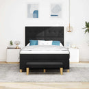 Box spring seng med hovedgærde Sort 190 x 140 cm Stof
