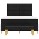 Box spring seng med hovedgærde Sort 190 x 140 cm Stof