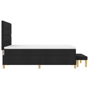 Box spring seng med hovedgærde Sort 190 x 140 cm Stof