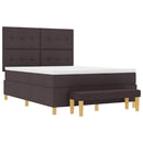 Box spring seng med hovedgærde Mørkebrun 190 x 140 cm Stof