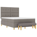 Box spring seng med hovedgærde Gråbrun 190 x 140 cm Stof