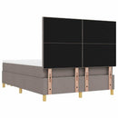 Box spring seng med hovedgærde Gråbrun 190 x 140 cm Stof