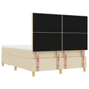 Box spring seng med hovedgærde Creme 140 x 190 cm Stof